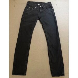 True Religion Jeans Mens 32 Black‎ Denim Skinny No Flap 32x32.
